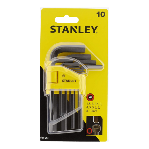 Stanley 0-69-253 Allen Anahtar Takımı 10 Parça