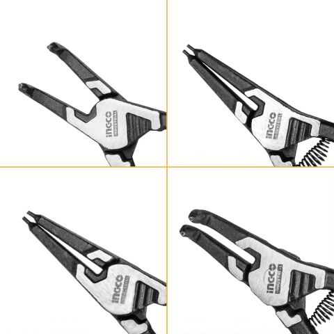 Ingco HCCPS26180 180mm 4'lü Çantalı Segman Pensesi Seti (Düz:İç/Dış-Eğri:İç/Dış)