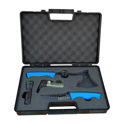 Fixio FK1013 4 Parça Kamp Seti (Kamp Baltası, Kamp Bıçağı, Pürmüz Çakmak, El Feneri, Taşıma Çantası)